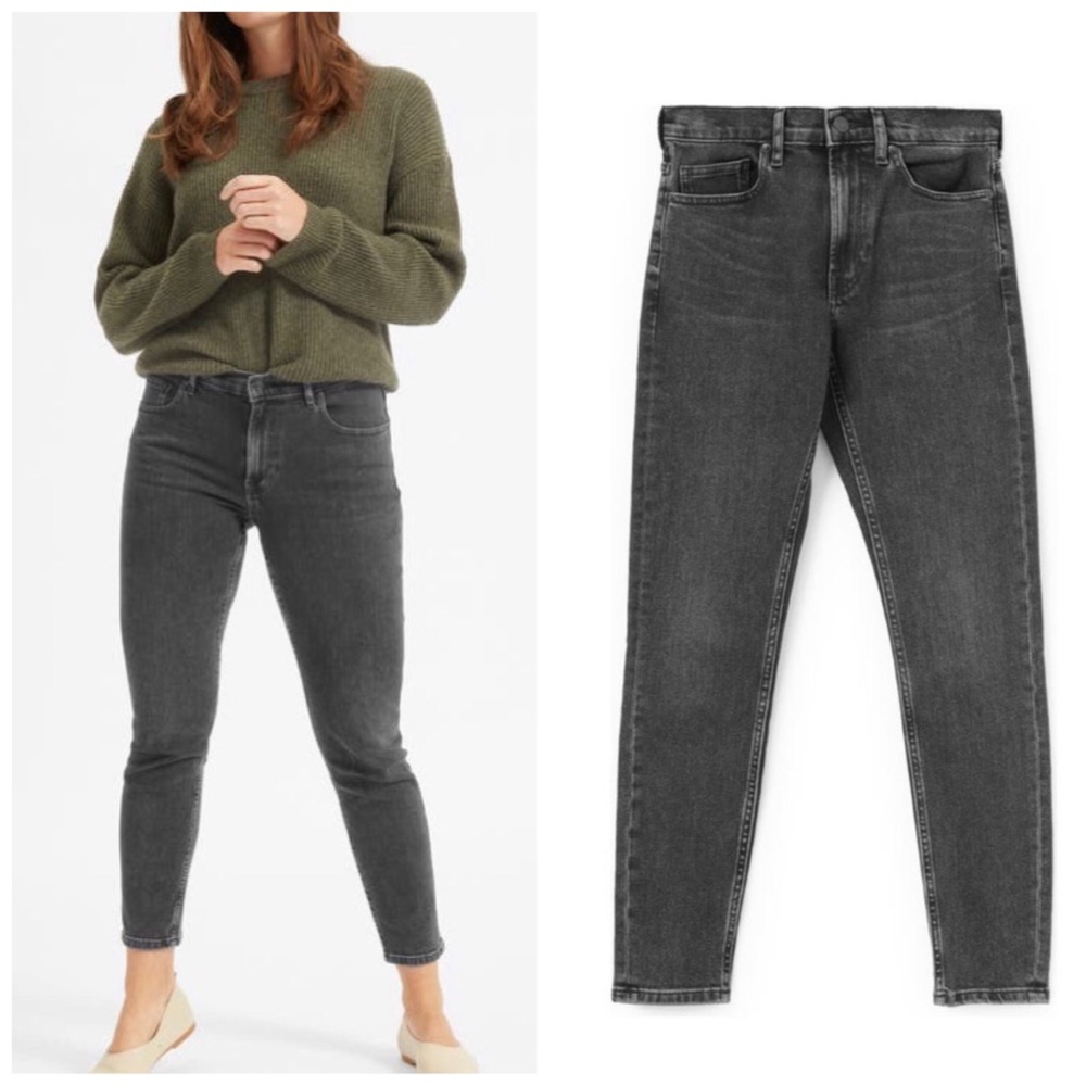Everlane Charcoal Gray High-Rise Skinny Jeans
